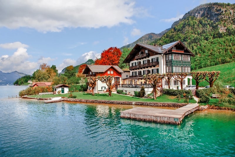 奥地利美丽的湖泊。st.Wolfgang