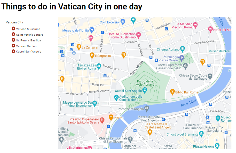 梵蒂冈城行程图