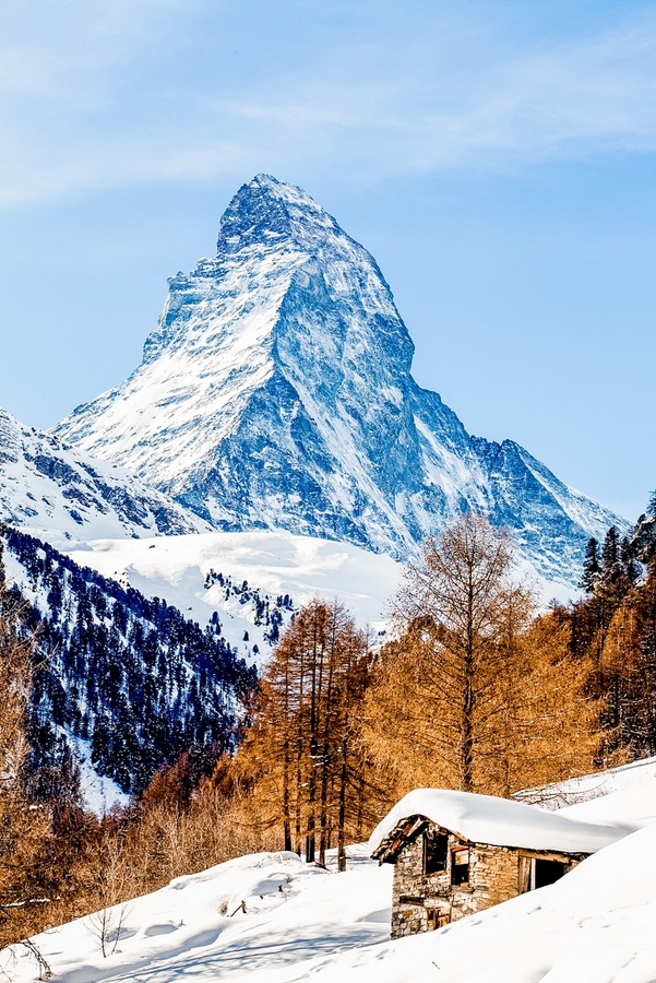 冬天的瑞士马特洪峰